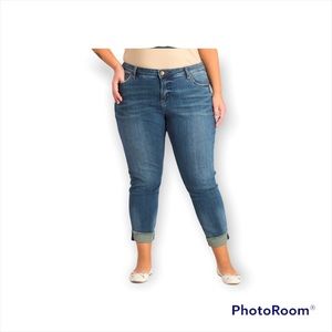 KUT FROM THE KLOTH Ankle Straight Leg raw hem cuffed Cropped jeans Size 20W